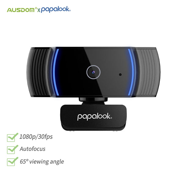 HD 1080P Webcam, PAPALOOK AF925 Autofocus Web Camera With Microphone 5-layer Glass Len, USB Plug Webcam For Computer Mac Laptop